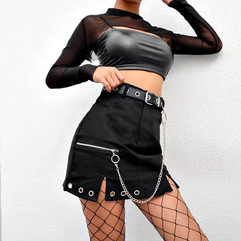 Chained Up Mini Skirt - fizzle