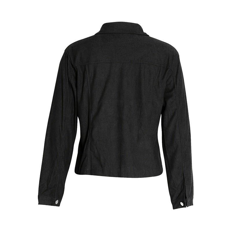 Women's Corduroy Long Sleeve Jacket - Casual Button-Up Coat With Flap Pockets, Fall & Spring Fashion Outerwear - fizzle