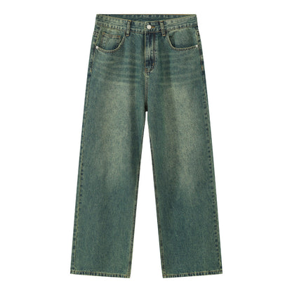 New American-style Retro Retro Gradient Purple Loose Wide-leg Jeans For Men And Women - fizzle