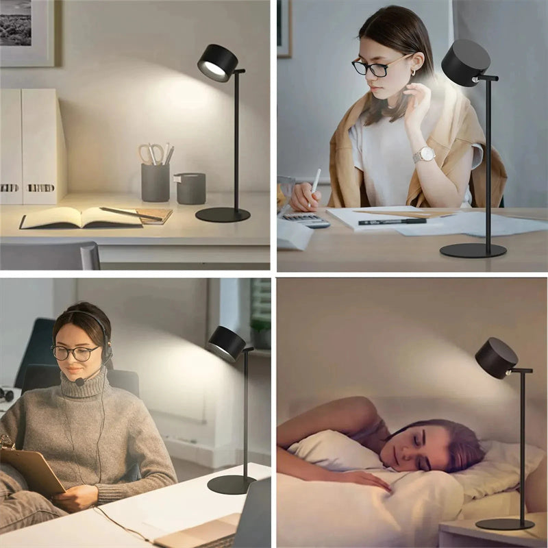 Magnetic Touchable LED USB Rechargeable Table Lamp 360 Rotate Cordless Remote Control Desk Lights Home Bedroom Wall Night Lamp - fizzle