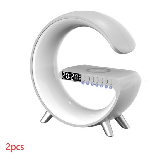 New Intelligent G Shaped LED Lamp Bluetooth Speake Wireless Charger Atmosphere Lamp App Control For Bedroom Home Decor - fizzle