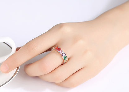 European And American Fashion Color Zircon Ladies Ring - fizzle