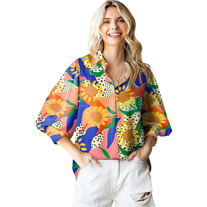 Women's National Fashion Chiffon Shirt - fizzle