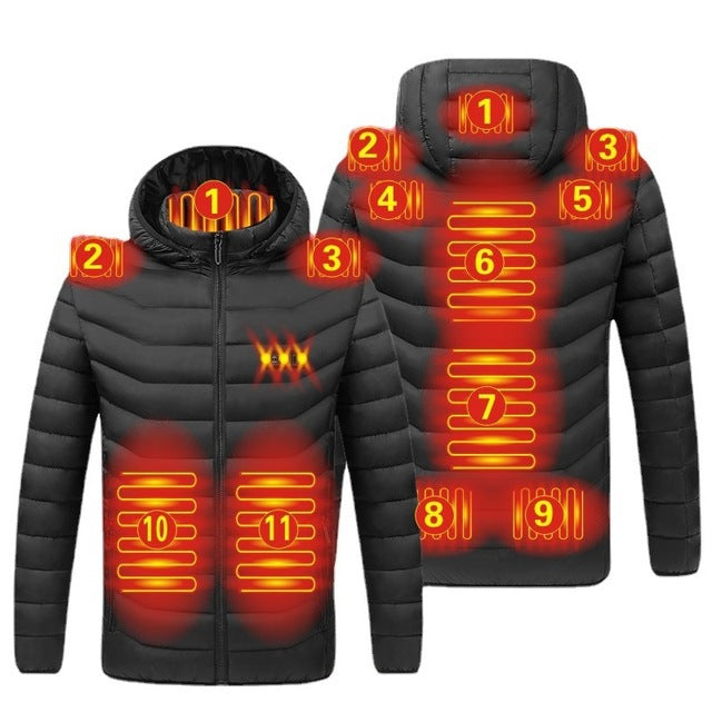 Winter Smart Heating Cotton USB Charging Heating Cotton Men's Jacket - fizzle