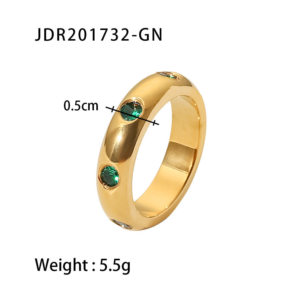 18K Gold Oval Semi-Precious Ring - fizzle