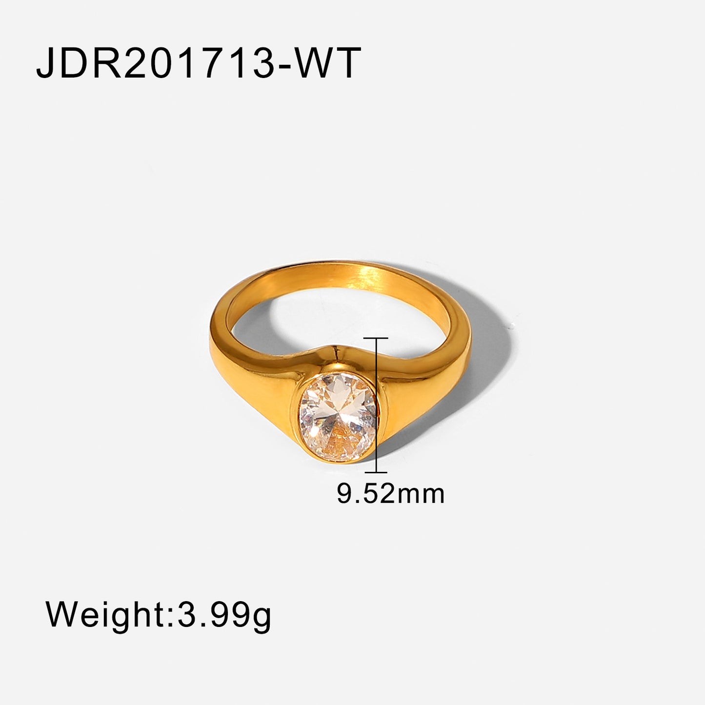 18K Gold Oval Semi-Precious Ring - fizzle