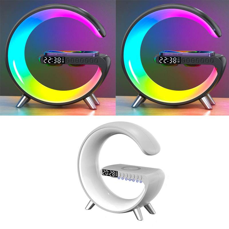 New Intelligent G Shaped LED Lamp Bluetooth Speake Wireless Charger Atmosphere Lamp App Control For Bedroom Home Decor - fizzle