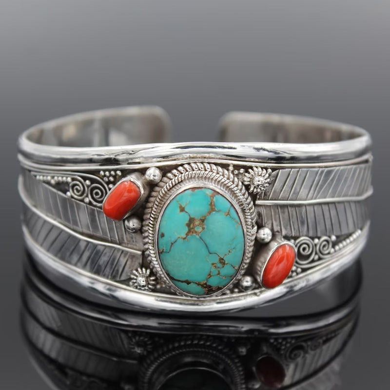 Fashion Jewelry Bohemian Style Turquoise Vintage Pattern Bracelet - fizzle