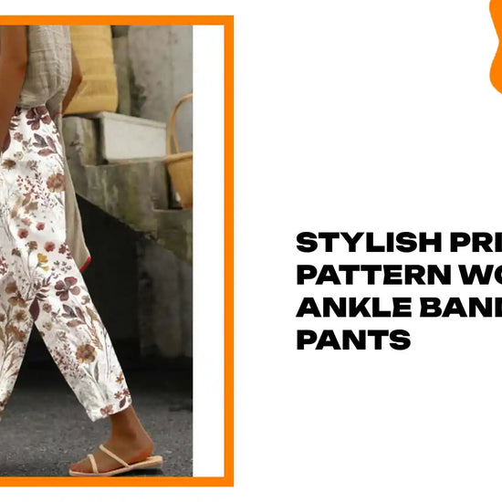 Stylish Printed Pattern Women&#039;s Ankle Banded Pants by@Outfy