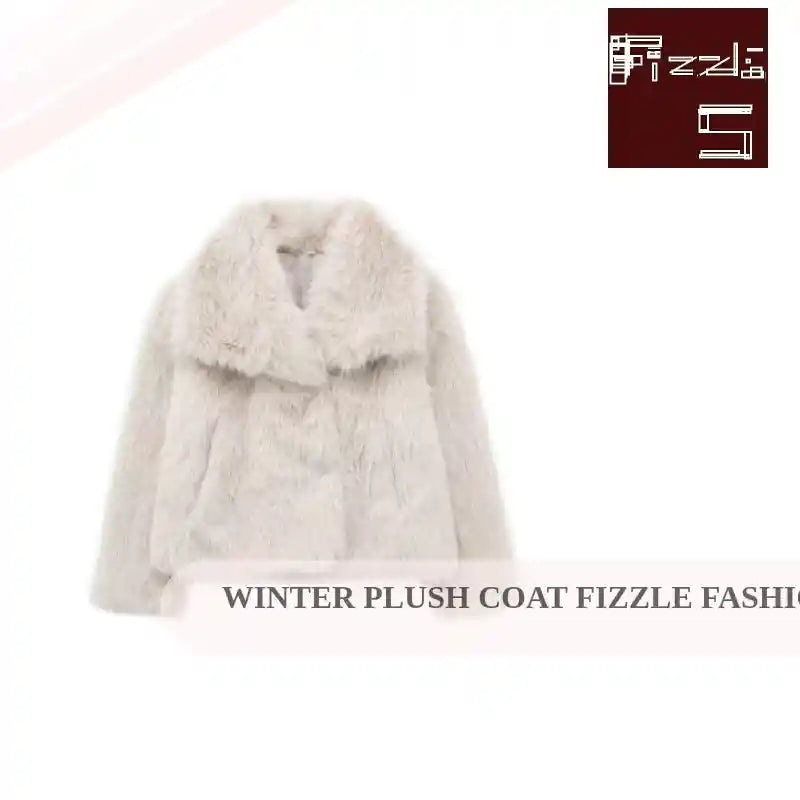 Winter Plush Coat Fizzle Fashion Thicken Lapel Outwear by@Outfy