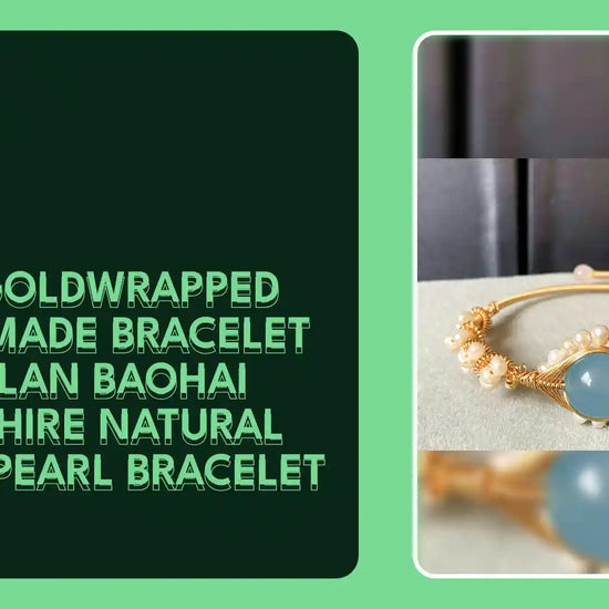 14K GoldWrapped Handmade Bracelet Hailan Baohai Sapphire Natural White Pearl Bracelet by@Outfy