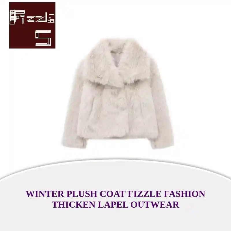 Winter Plush Coat Fizzle Fashion Thicken Lapel Outwear by@Outfy