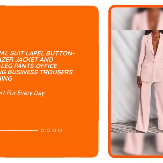 2pcs Casual Suit Lapel Button-down Blazer Jacket And Straight-leg Pants Office Commuting Business Trousers Set Clothing by@Outfy