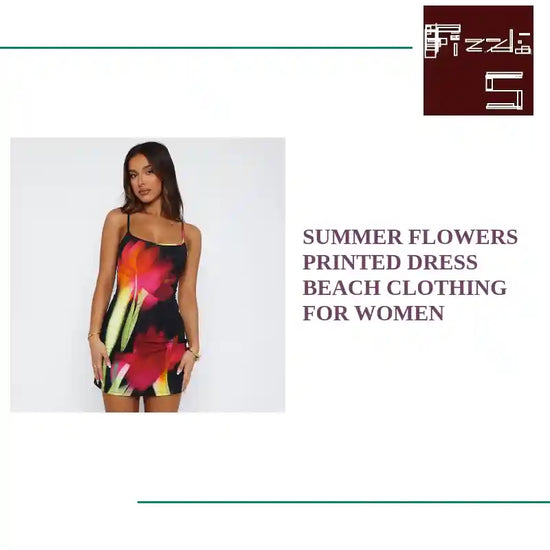 Summer Flowers Printed Dress Beach Clothing For Women by@Outfy