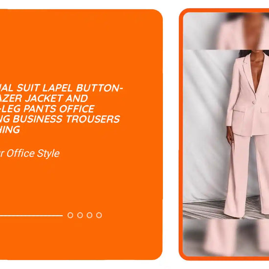 2pcs Casual Suit Lapel Button-down Blazer Jacket And Straight-leg Pants Office Commuting Business Trousers Set Clothing by@Outfy